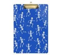 Kcldeci Acrylic Clipboard A4 Size Clipboards for Classroom Nursing Dancing Skeletons Clip Board Hardboard for Office Supplies, School Gold 12x9in