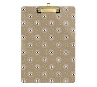Kcldeci Acrylic Clipboard A4 Size Clipboards for Classroom Nursing Evil Eye Stars1 Clip Board Hardboard for Office Supplies, School Silver 12x9in