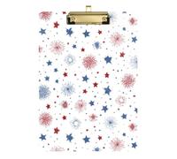 Kcldeci Acrylic Clipboard A4 Size Clipboards for Classroom Nursing Firework and Star Clip Board Hardboard for Office Supplies, School Silver 12x9in