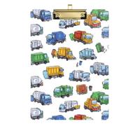 Kcldeci Acrylic Clipboard A4 Size Clipboards for Classroom Nursing Garbage Trucks Clip Board Hardboard for Office Supplies, School Gold 12x9in