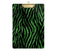 Kcldeci Acrylic Clipboard A4 Size Clipboards for Classroom Nursing Green Black Tiger Stripes Clip Board Hardboard for Office Supplies, School Gold 12x9in