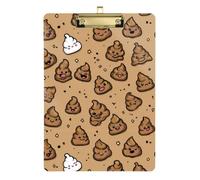 Kcldeci Acrylic Clipboard A4 Size Clipboards for Classroom Nursing Poop on Brown Clip Board Hardboard for Office Supplies, School Gold 12x9in