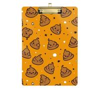 Kcldeci Acrylic Clipboard A4 Size Clipboards for Classroom Nursing Poop on Orange Clip Board Hardboard for Office Supplies, School Silver 12x9in