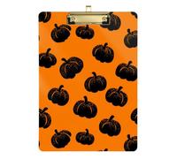 Kcldeci Acrylic Clipboard A4 Size Clipboards for Classroom Nursing Pumpkin on Orange Clip Board Hardboard for Office Supplies, School Gold 12x9in