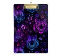 Kcldeci Acrylic Clipboard A4 Size Clipboards for Classroom Nursing Tiger Stars Clip Board Hardboard for Office Supplies, School Gold 12x9in