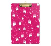 Kcldeci Acrylic Clipboard A4 Size Clipboards for Classroom Nursing Tooth Fairy Crown Magic Clip Board Hardboard for Office Supplies, School Silver 12x9in
