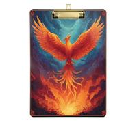 Kcldeci Acrylic Clipboard A4 Size Clipboards for Classroom Nursing Vibrant Phoenix Rising Clip Board Hardboard for Office Supplies, School Gold 12x9in