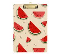 Kcldeci Acrylic Clipboard A4 Size Clipboards for Classroom Nursing Watermelon Slice Beige Clip Board Hardboard for Office Supplies, School Silver 12x9in