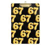 Kcldeci Acrylic Clipboard A4 Size Clipboards for Classroom Nursing Yellow Ice Cream 67 Clip Board Hardboard for Office Supplies, School Gold 12x9in