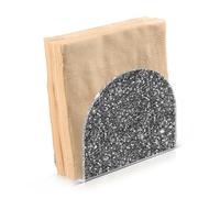Kcldeci Acrylic Napkin Holder,Silver Glitter Grey Shimmer Tinsel Bling Clear Napkin Holders for Tables Kitchen Restaurant Home Decor, Modern Decorative Holder for Dinner Paper Cocktail Napkins 1Pack