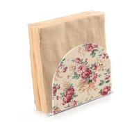 Kcldeci Acrylic Napkin Holder,Tones Roses Flowers with Cream Clear Napkin Holders for Tables Kitchen Restaurant Home Decor, Modern Decorative Holder for Dinner Paper Cocktail Napkins 1Pack