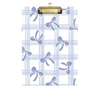 Kcldeci Aesthetic Purple Ribbon Bow Acrylic Clipboards Standard Letter A4 Size Clipboards for Classroom, Teacher Women Clip Board Office School Supplies Silver 12x9in