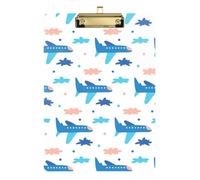 Kcldeci Airplane Pattern Acrylic Clipboards Standard Letter A4 Size Clipboards for Classroom, Teacher Women Clip Board Office School Supplies Silver 12x9in