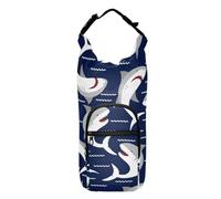 Kcldeci Angry Shark Sea Life Water Bottle Holder with Strap Carrier Sling Bag with Phone Pocket Water Bottle Sleeve for Men Women Hiking Camping Travelling