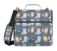 Kcldeci Arctic Animals 3 Ring 1.5 Inch Zipper Binder,500 Sheet Organizer Binder Bag with Shoulder Strap Expanding Files for School and Office
