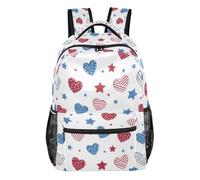 Kcldeci Backpack for Boys Girls,American Flag Heart Kids School Bookbag Casual Daypack for Elementary Middle School Students, Travel & Outdoor M