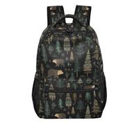 Kcldeci Backpack for Boys Girls,Bears Boho Pine Trees Kids School Bookbag Casual Daypack for Elementary Middle School Students, Travel & Outdoor M