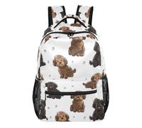 Kcldeci Backpack for Boys Girls,Brown Cavapoo Dogs Kids School Bookbag Casual Daypack for Elementary Middle School Students, Travel & Outdoor M