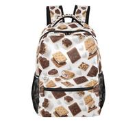 Kcldeci Backpack for Boys Girls,Chocolate Grahams Kids School Bookbag Casual Daypack for Elementary Middle School Students, Travel & Outdoor M