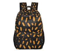 Kcldeci Backpack for Boys Girls,Corn Dog on Black Kids School Bookbag Casual Daypack for Elementary Middle School Students, Travel & Outdoor M