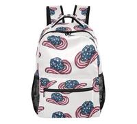 Kcldeci Backpack for Boys Girls,Cowboy Hats American Flag Kids School Bookbag Casual Daypack for Elementary Middle School Students, Travel & Outdoor M