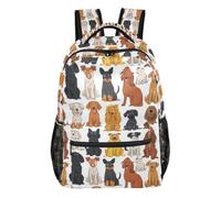 Kcldeci Backpack for Boys Girls, Cute Dogs in Various Poses Kids School Bookbag Casual Daypack for Elementary Middle School Students, Travel & Outdoor S