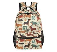 Kcldeci Backpack for Boys Girls, Dachshund Dogs Number 67 Kids School Bookbag Casual Daypack for Elementary Middle School Students, Travel & Outdoor S