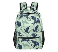 Kcldeci Backpack for Boys Girls, Dark Blue Fly Dragons Kids School Bookbag Casual Daypack for Elementary Middle School Students, Travel & Outdoor S