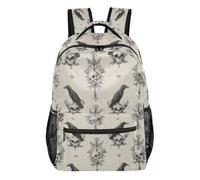 Kcldeci Backpack for Boys Girls,Gothic Crows Skulls Kids School Bookbag Casual Daypack for Elementary Middle School Students, Travel & Outdoor M