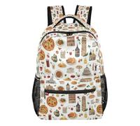 Kcldeci Backpack for Boys Girls,Italy Rome Food Kids School Bookbag Casual Daypack for Elementary Middle School Students, Travel & Outdoor M