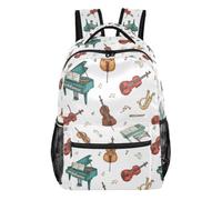 Kcldeci Backpack for Boys Girls,Musical Piano Violin Kids School Bookbag Casual Daypack for Elementary Middle School Students, Travel & Outdoor M