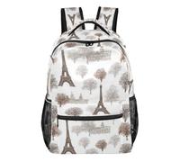Kcldeci Backpack for Boys Girls, Paris Eiffel Tower Castle Kids School Bookbag Casual Daypack for Elementary Middle School Students, Travel & Outdoor S