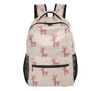 Kcldeci Backpack for Boys Girls, Pink Balloon Dog Kids School Bookbag Casual Daypack for Elementary Middle School Students, Travel & Outdoor S
