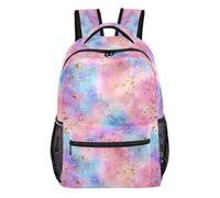 Kcldeci Backpack for Boys Girls,Pink Blue Gold Glitter Kids School Bookbag Casual Daypack for Elementary Middle School Students, Travel & Outdoor M