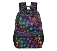 Kcldeci Backpack for Boys Girls,Rainbow Star Glitter Kids School Bookbag Casual Daypack for Elementary Middle School Students, Travel & Outdoor M