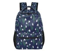 Kcldeci Backpack for Boys Girls, Snowdrops Flowers Kids School Bookbag Casual Daypack for Elementary Middle School Students, Travel & Outdoor S