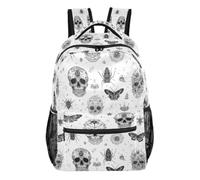 Kcldeci Backpack for Boys Girls, Sugar Skull Butterfly Kids School Bookbag Casual Daypack for Elementary Middle School Students, Travel & Outdoor S