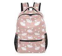 Kcldeci Backpack for Boys Girls,Swan Heart1 Kids School Bookbag Casual Daypack for Elementary Middle School Students, Travel & Outdoor M