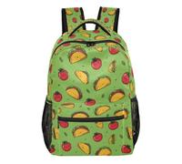 Kcldeci Backpack for Boys Girls,Tacos and Tomatoes Kids School Bookbag Casual Daypack for Elementary Middle School Students, Travel & Outdoor M