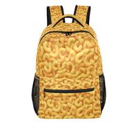Kcldeci Backpack for Boys Girls,Yellow Macaroni Pasta Kids School Bookbag Casual Daypack for Elementary Middle School Students, Travel & Outdoor M