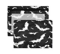 Kcldeci Bats in Flight Pencil Pouch for 3 Ring Binder,Pencil Pouches with Zipper Pencil Bag, Clear Pencil Case Office Stationery School Organizer