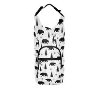 Kcldeci Bears Reindeers Snowflakes and Trees Insulated Water Bottle Carrier Bag, Sling Bag Sleeve Pouch Holder with Strap for Travelling, Hiking, Camping