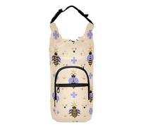 Kcldeci Bee Queen Insulated Water Bottle Carrier Bag, Sling Bag Sleeve Pouch Holder with Strap for Travelling, Hiking, Camping
