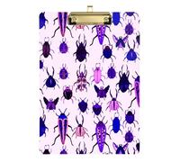 Kcldeci Beetle Purple Acrylic Clipboards Standard Letter A4 Size Clipboards for Classroom, Teacher Women Clip Board Office School Supplies Silver 12x9in