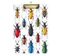 Kcldeci Beetles Red Yellow Acrylic Clipboard A4 Size Clipboards for Classroom Nursing Clip Board Hardboard for Office Supplies, School Gold 12x9in