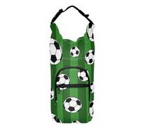 Kcldeci Big Soccer Balls on Striped Water Bottle Holder with Strap Carrier Sling Bag with Phone Pocket Water Bottle Sleeve for Men Women Hiking Camping Travelling