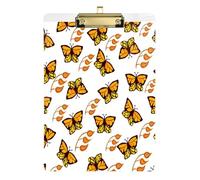 Kcldeci Black and Yellow Butterflies Acrylic Clipboards Standard A4 Letter Size Clip Board for Classroom School and Office Use for Kids Student Teacher Gold 12x9in