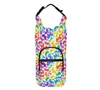 Kcldeci Bright Colorful Rainbow Butterflies Watercolor Butterflies Moths Insulated Water Bottle Carrier Bag, Sling Bag Sleeve Pouch Holder with Strap for Travelling, Hiking, Camping