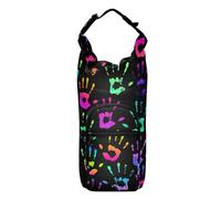 Kcldeci Bright Rainbow Water Bottle Holder with Strap Carrier Sling Bag with Phone Pocket Water Bottle Sleeve for Men Women Hiking Camping Travelling