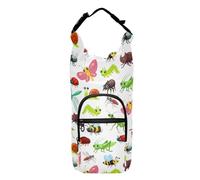 Kcldeci Butterfly and Cute Bugs Water Bottle Holder with Strap Carrier Sling Bag with Phone Pocket Water Bottle Sleeve for Men Women Hiking Camping Travelling